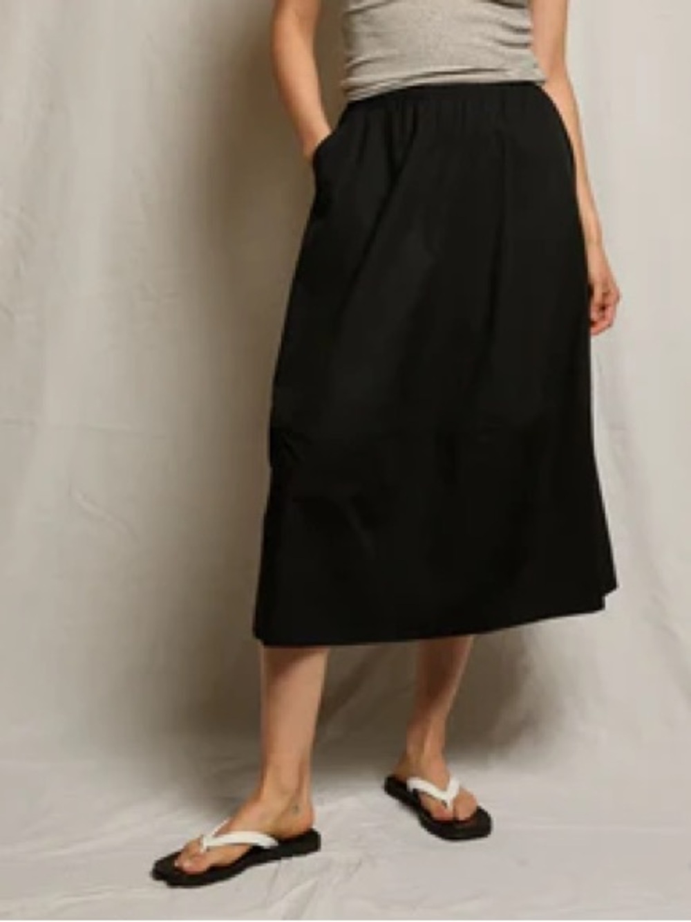 PERFECTWHITETEE minka poplin a-line skirt with pockets